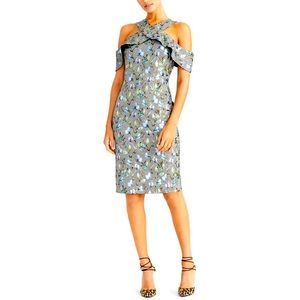 Rachel ROY plaid womens metallic floral plaid dress